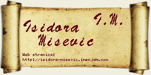 Isidora Mišević vizit kartica